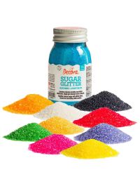 Cristalli di zucchero glitterato colorato per decorazioni 100 g Decora