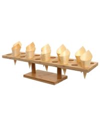 Base porta coni finger food in legno montata