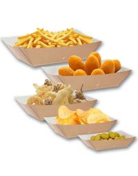 50 Barchette vaschette street food in cartoncino antigrasso