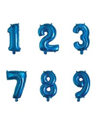 Palloncini Mylar Numeri Blu Medi 14″ 35 cm