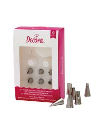 Kit per decorazione al cornetto rose fiori e foglie 9 pezzi Decora