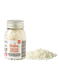 Perle di zucchero color bianco perla per decorazione 100 g Decora