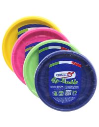 25 scodelle piatti fondi di plastica lavabili riutilizzabili colorati Ø20,5 cm DOpla