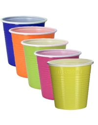 30 Bicchieri lavabili e riutilizzabili colorati in plastica DOpla 230cc