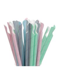125 Cannucce colorate a cucchiaio in carta compostabili 20 cm Ø8 mm