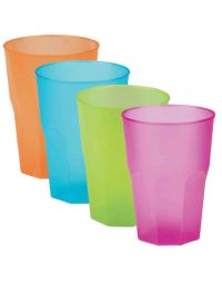 Bicchieri per cocktail riutilizzabili satinati colorati 420cc