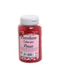 Cristalli di zucchero colorato rosso per decorazioni e zucchero filato 200 g