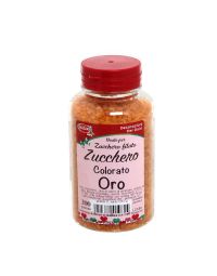 Cristalli di zucchero colorato oro per decorazioni e zucchero filato 200 g