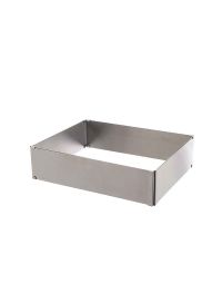 Anello per torte regolabile in acciaio inox rettangolare da 24 a 45 cm h 6 cm