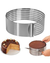 Anello taglia torte affettatorte regolabile acciaio inox Ø24 cm - 26 cm