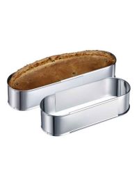 Anello per torte regolabile ovale in acciaio inox da 27 a 40 cm h 8,5 cm