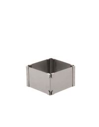 Anello per torte regolabile in acciaio inox quadrato da 8,5 a 14 cm h 5 cm