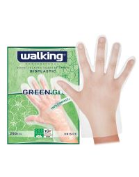 200 Guanti monouso per alimenti in PLA Walking Green Go taglia unica