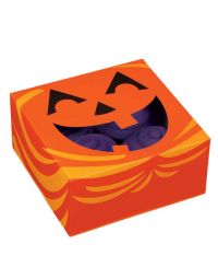 3 Box contenitori porta dolci tema Halloween 15,8 x 15,8 h 7,6 cm
