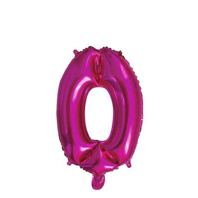 Palloncino Mylar Numero 0 Fucsia Medio 14″ 35 cm