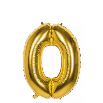 Palloncino Mylar Numero 0 Oro Medio 14″ 35 cm