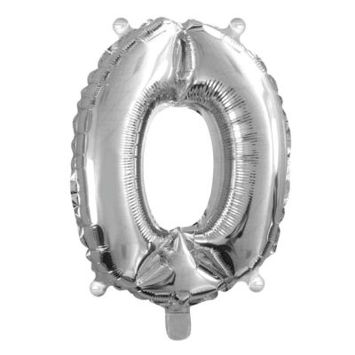 Palloncino Mylar Numero 0 Argento Grande 40″ 101 cm