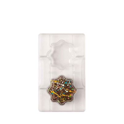 Stampo 2 cioccolatini Fiore Grande con base in policarbonato Ø 5 x h 2 cm Decora 