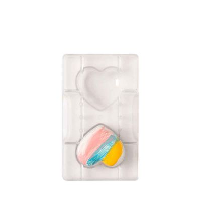 Stampo 2 cioccolatini Cuore Grande con base in policarbonato Ø 7,5 x h 2,5 cm Decora 