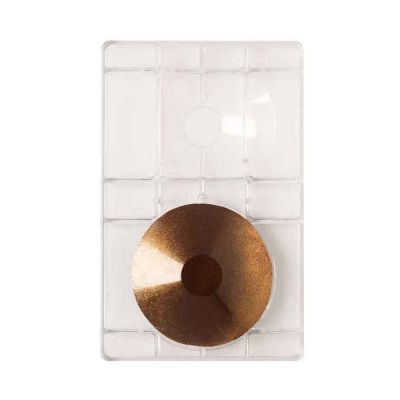 Stampo in policarbonato 2 cioccolatini Piatti Tondi grandi Ø 12,5 x h 2 cm Decora 