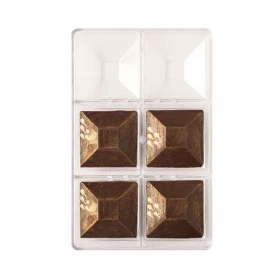 Stampo in policarbonato 6 cioccolatini Piatti Quadrati piccoli 7,5 x 7,5 x h 1,5 cm Decora 