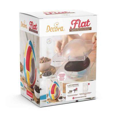 Kit Flat 2 Stampi per Uova di cioccolato da 250g in policarbonato e 4 molle