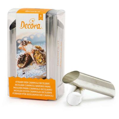 6 Forme stampo per Cannoli siciliani in acciaio inox Ø2 x 12 cm Decora