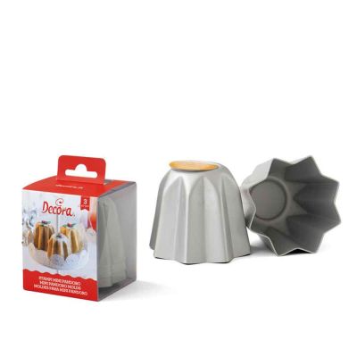 3 Stampi per mini Pandoro da 70 g in alluminio Ø7,5 x h 6,5 cm