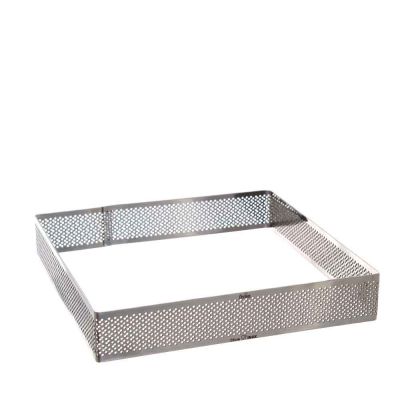 Sagoma quadrata microforata di acciaio inox 20x20 Decora