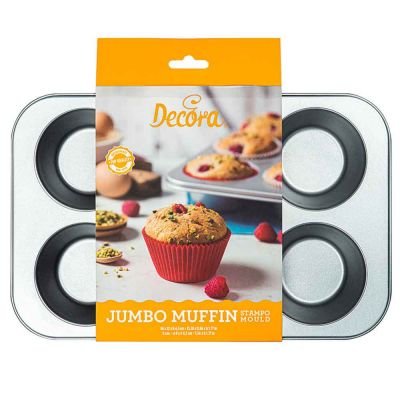 Teglia per 6 jumbo muffin di Ø6 cm in acciaio antiaderente