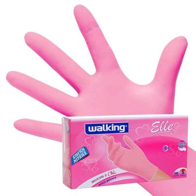 Guanti usa e getta rosa Walking Elle 4.0 gr