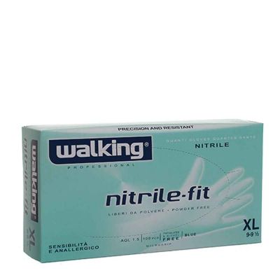 Guanti monouso in nitrile azzurri Walking Nitrile Fit taglia XL 9-9,5  