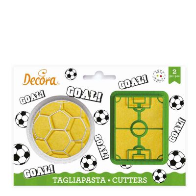 Set 2 Cutters Tagliapasta in plastica Pallone e campo di calcio