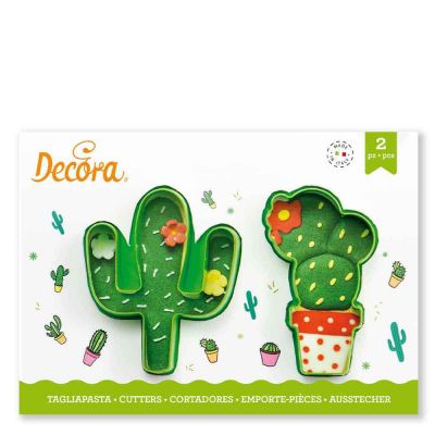 Set 2 Cutters Tagliapasta in plastica cactus Decora