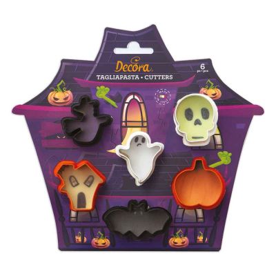 Set 6 Mini Cutters Tagliapasta in plastica Halloween Decora