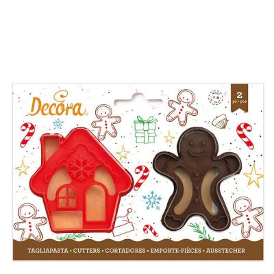 Cutters Tagliapasta in plastica casetta Natale e omino Decora