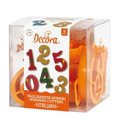 Set 9 Cutters Tagliapasta in plastica Numeri grandi Decora