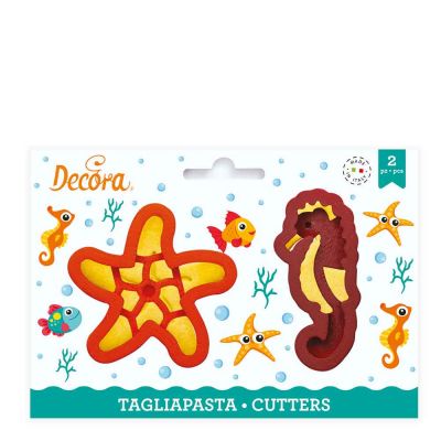 Set 2 Cutters Tagliapasta in plastica Stella e Cavalluccio marino