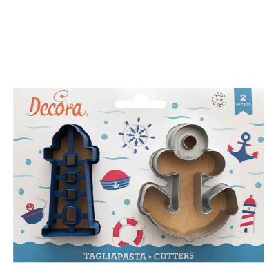 Set 2 Cutters Tagliapasta in plastica faro e ancora Decora