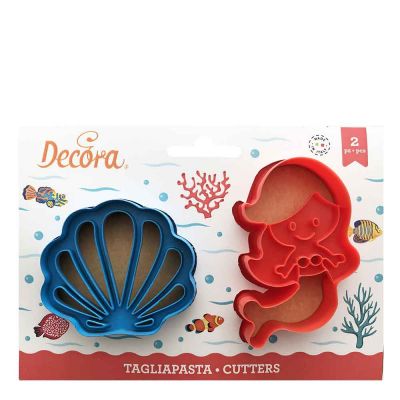 2 Tagliapasta Cutter Sirena e Conchiglia Decora