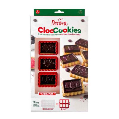 Set 2 pezzi Cutters e stampo per cioccolato in plastica tema Natale