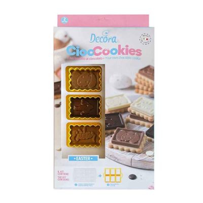 Set tagliapasta e stampo cioccolato per 6 biscotti tema Pasqua