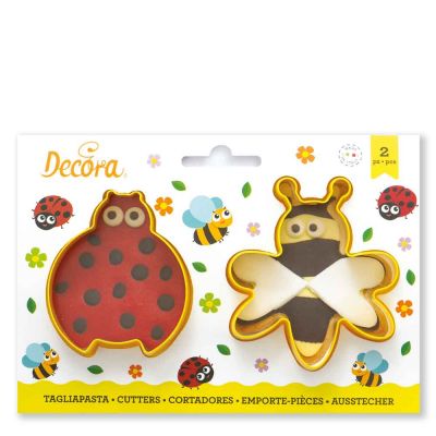 Set 2 Cutters Tagliapasta in plastica coccinella e ape Decora