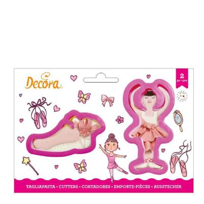 Set 2 Cutters Tagliapasta in plastica ballerina danza e scarpetta