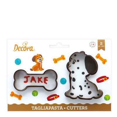 Set 2 Cutters Tagliapasta in plastica animali Cagnolino e Osso