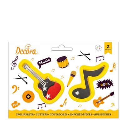 Set 2 Cutters Tagliapasta in plastica chitarra e nota musicale