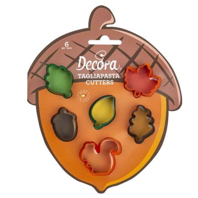 Set 6 Mini Cutters Tagliapasta in plastica con soggetti del bosco