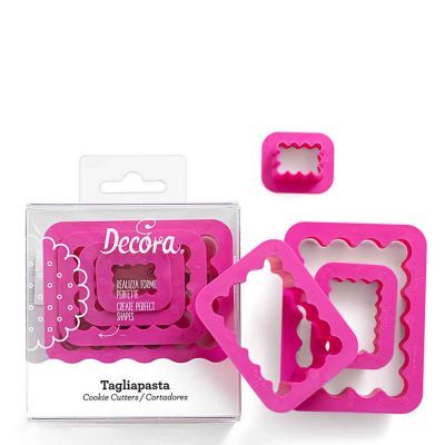 4 Tagliapasta Cutter Rettangolari bordo ondulato Decora