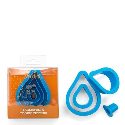 Set 4 Cutters Tagliapasta in plastica forma goccia Decora