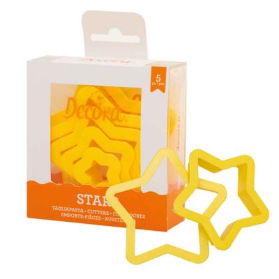 Set 5 Cutters Tagliapasta in plastica forma stella Decora